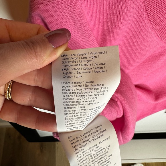 Moschino boutique M pink oversized cardigan pullover sweater wool cotton - Picture 4 of 4